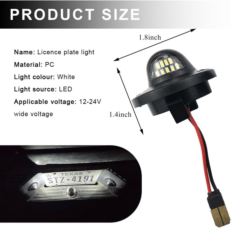 NYTKL 2 PCS Full LED License Plate Light Tag Lamp Assembly, 6000K White Vehicle License Plate Lamp Replacement, Car Tag Light Assembly for Escalade Avalanche Silverado 1500 Yukon (9 Lights) - Image 2